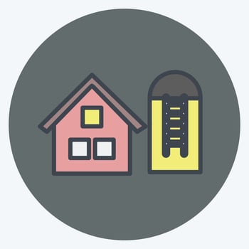 Icon Silo. suitable for Garden symbol. color mate style. simple design editable. design template vector. simple symbol illustration vector
