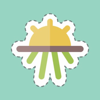 Sticker line cut Fields. suitable for Garden symbol vector
