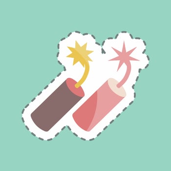 Sticker line cut Dynamite. suitable for Wild West symbol. simple design editable. design template vector. simple symbol illustration vector