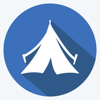Icon Tent. suitable for Wild West symbol. long shadow style. simple design editable. design template vector. simple symbol illustration vector