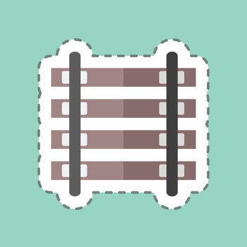 Sticker line cut Rails. suitable for Wild West symbol. simple design editable. design template vector. simple symbol illustration vector