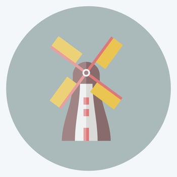 Icon Windmill. suitable for Wild West symbol. flat style. simple design editable. design template vector. simple symbol illustration vector