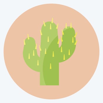 Icon Cactus. suitable for Wild West symbol. flat style vector