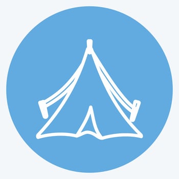 Icon Tent. suitable for Wild West symbol. blue eyes style. simple design editable. design template vector. simple symbol illustration vector