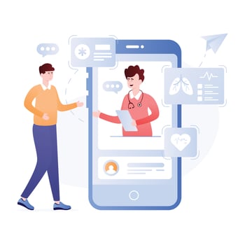 online consultation and chat bubble vector