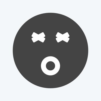 Icon Emoticon Dizzy. suitable for Emoticon symbol. glyph style. simple design editable. design template vector. simple symbol illustration vector