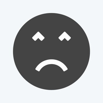 Icon Emoticon Angry Face. suitable for Emoticon symbol. glyph style. simple design editable. design template vector. simple symbol illustration vector