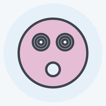 Icon Emoticon Shocked. suitable for Emoticon symbol. color mate style. simple design editable. design template vector. simple symbol illustration vector