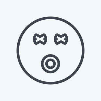 Icon Emoticon Dizzy. suitable for Emoticon symbol. line style. simple design editable. design template vector. simple symbol illustration vector