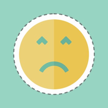 Sticker line cut Emoticon Angry Face. suitable for Emoticon symbol. simple design editable. design template vector. simple symbol illustration vector