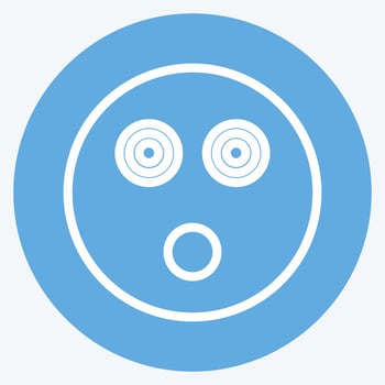 Icon Emoticon Shocked. suitable for Emoticon symbol. blue eyes style. simple design editable. design template vector. simple symbol illustration vector