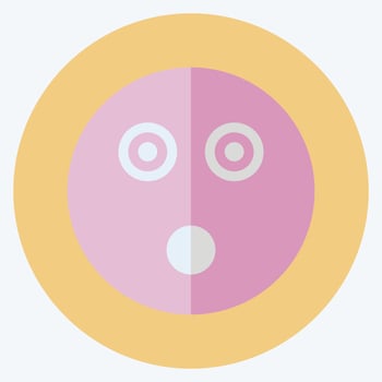 Icon Emoticon Shocked. suitable for Emoticon symbol. flat style. simple design editable. design template vector. simple symbol illustration vector
