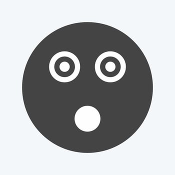 Icon Emoticon Shocked. suitable for Emoticon symbol. glyph style. simple design editable. design template vector. simple symbol illustration vector