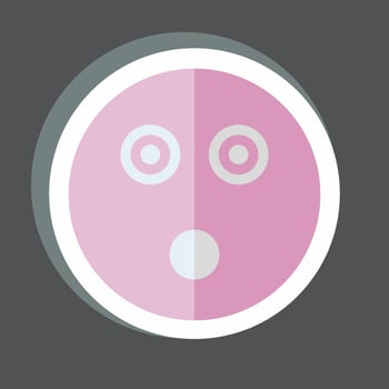 Sticker Emoticon Shocked. suitable for Emoticon symbol. simple design editable. design template vector. simple symbol illustration vector