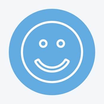 Icon Emoticon Smile. suitable for Emoticon symbol. blue eyes style. simple design editable. design template vector. simple symbol illustration vector