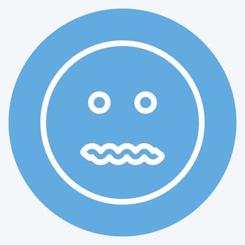 Icon Emoticon Annulled. suitable for Emoticon symbol. blue eyes style. simple design editable. design template vector. simple symbol illustration vector