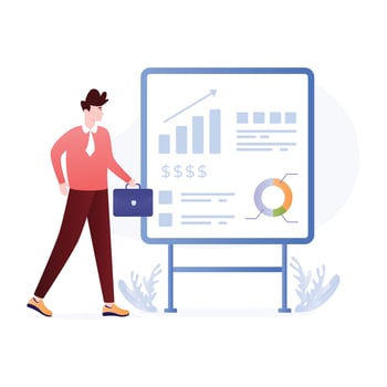 A well-designed flat illustration of business growth vector