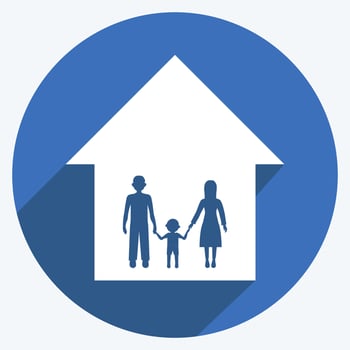 Icon Community Building. suitable for Community symbol. long shadow style. simple design editable. design template vector. simple symbol illustration vector