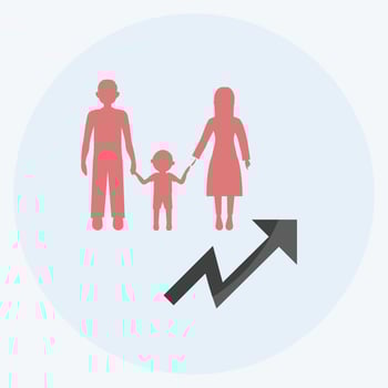 Icon Population Growth. suitable for Community symbol. flat style. simple design editable. design template vector. simple symbol illustration vector
