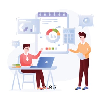 A well-designed flat illustration of business growth vector