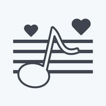 Icon Wedding Music. suitable for Wedding symbol. glyph style. simple design editable. design template vector. simple symbol illustration vector
