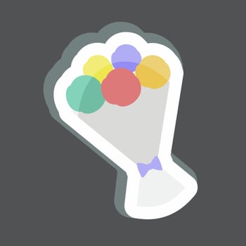 Sticker Bouquet. suitable for Wedding symbol. simple design editable. design template vector. simple symbol illustration vector