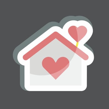 Sticker Home. suitable for Wedding symbol. simple design editable. design template vector. simple symbol illustration vector