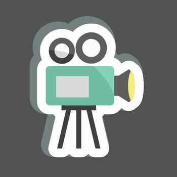 Sticker Video Camera. suitable for Wedding symbol. simple design editable. design template vector. simple symbol illustration vector