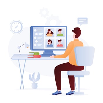 Persons data online and Meeting vector