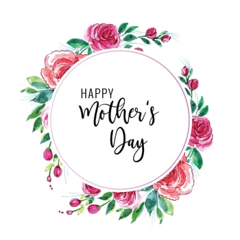 Mother's day greeting card with beautiful flowers background vector