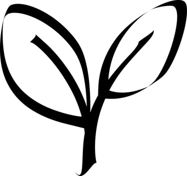 Little plant line art icon, logo, illustration, and cartoon vector