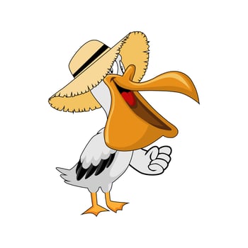 pelican bird cartoon isolated on white background vector