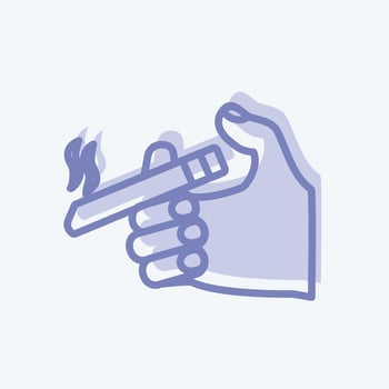 Icon Holding Cigarette. suitable for Hand Actions symbol. two tone style. simple design editable. design template vector. simple symbol illustration vector