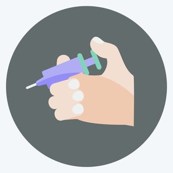 Icon Holding Injection. suitable for Hand Actions symbol. flat style. simple design editable. design template vector. simple symbol illustration vector