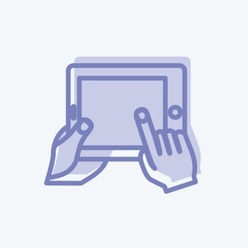 Icon Using Tablet. suitable for Hand Actions symbol. two tone style. simple design editable. design template vector. simple symbol illustration vector