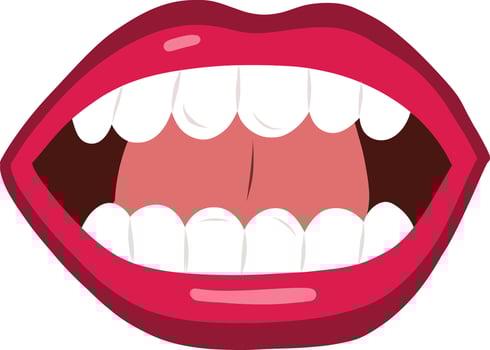 Talking Mouth Comic Expression. Red Lips. vector