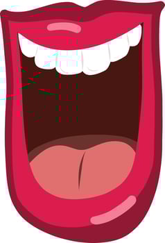 Laugh Out Loud Women Mouth Comic Expression vector