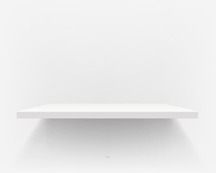 White shelf on white wall. Vector illustration