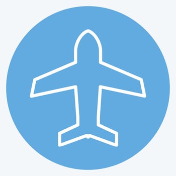 Icon Airplane mode. suitable for Mobile Apps symbol. blue eyes style. simple design editable. design template vector. simple symbol illustration vector