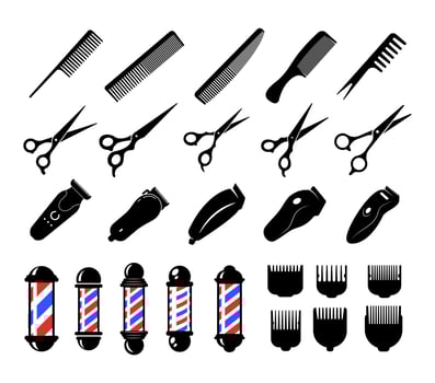 barber scissors silhouette for beauty salon vector