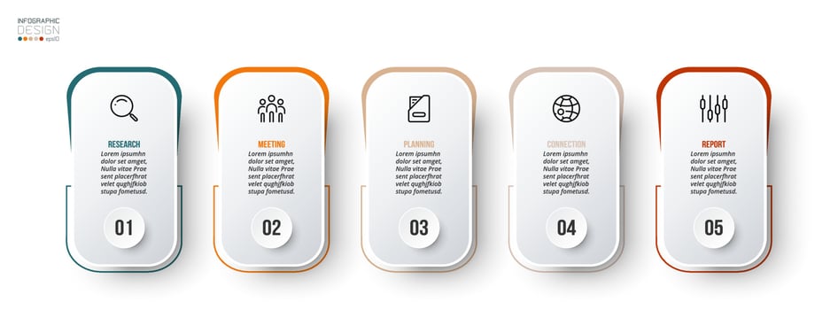 Infographic template business concept with step. vector