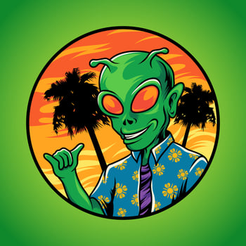 Alien potrait in summer vector