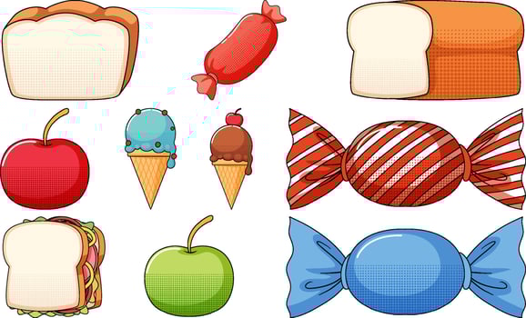 Set of vintage style cartoon on white background vector