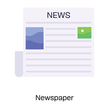 Published article, flat icon of newspaper vector