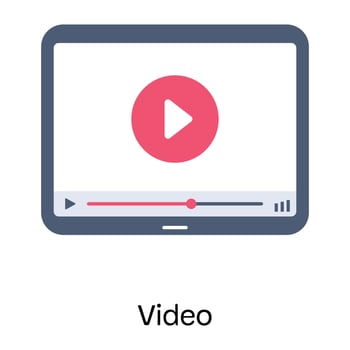 Ready to use flat icon of video vector