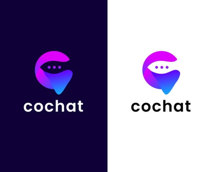 letter c with chat logo design template vector