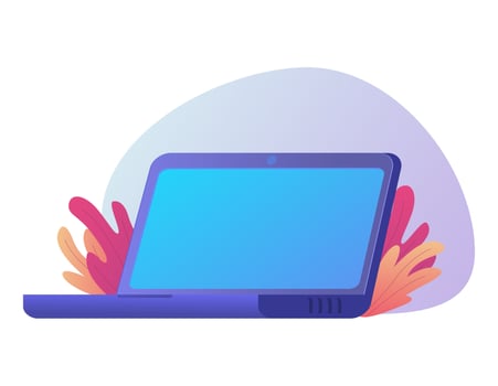 Open laptop with empty screen.Work computer with a blank screen.Isolated on white background.Laptop in angled position.Design concept for business, marketing modern flat style illustration vector. vector
