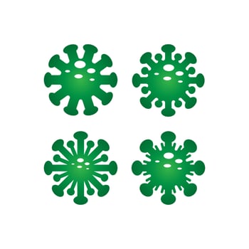 covid-19. Coronavirus 2019-nCoV vector illustration. Coronavirus icon. corona icon. green color on white background isolated. virus attack. influenza pandemic. the virion of Corona-virus.