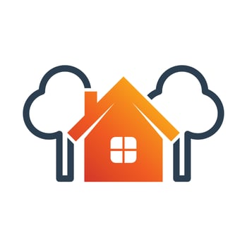 home tree icon. real estate vector icon. house logo illustration. simple design home with tree. fit for a home landscape, nature. eco green.