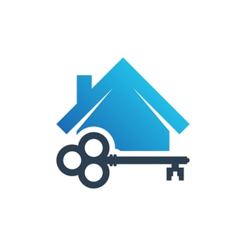 home security icon. real estate vector icon. house logo illustration. simple design home with key. fit for a home security, building protection.